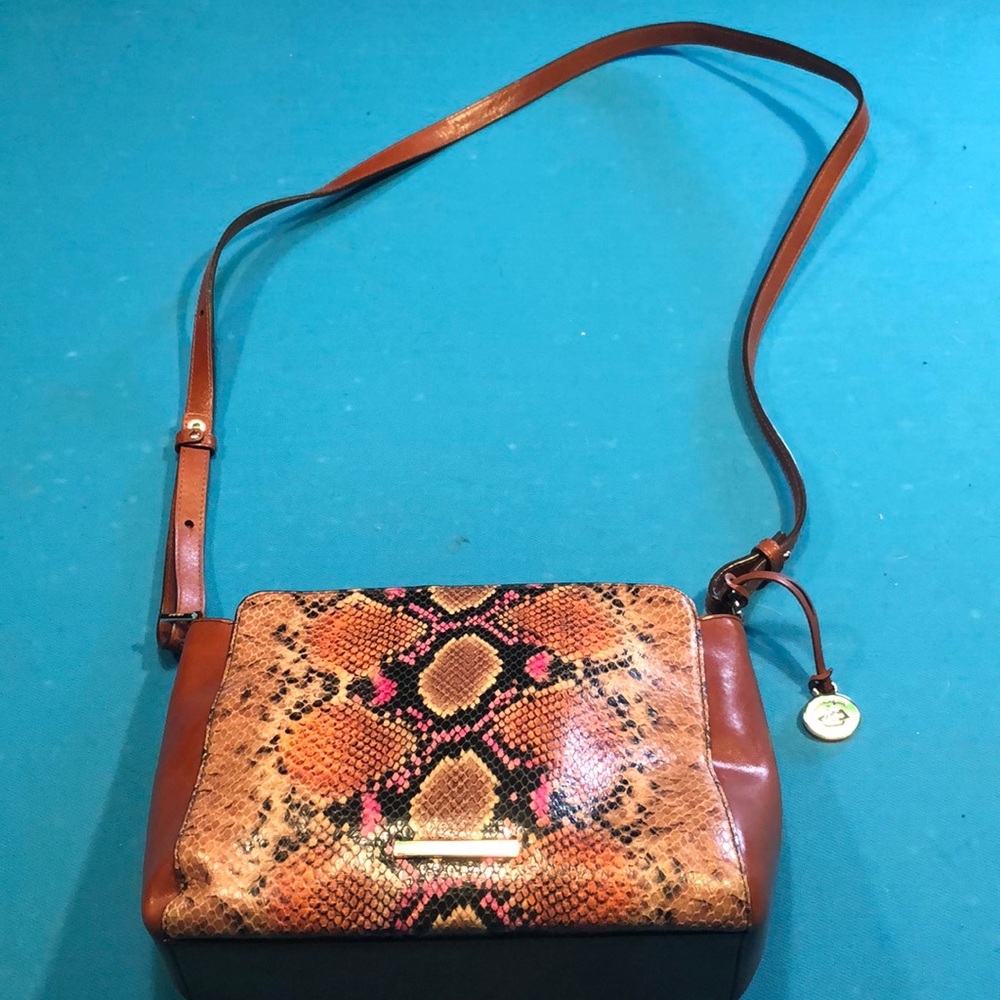 Brahmin Carrie Multi Browns Leather CrossBody Bag